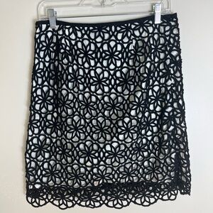 Anthropologie size 6 Black Floral Skirt